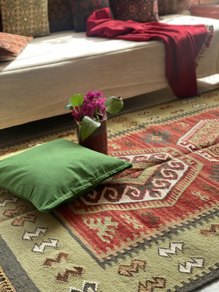 MULTI COLOR WOOL & COTTON KILIM HAND WOVEN DURRIE