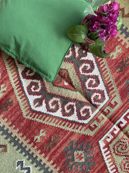 MULTI COLOR WOOL & COTTON KILIM HAND WOVEN DURRIE