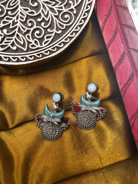 BRASS & FABRIC Handcrafted EARRINGS