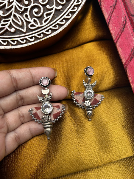BRASS & FABRIC Handcrafted EARRINGS