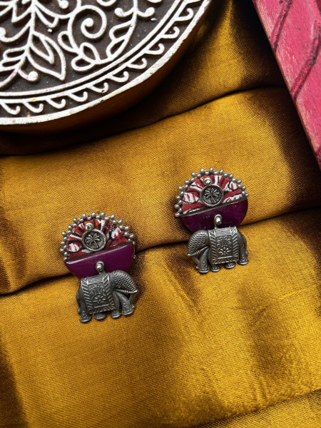 BRASS & FABRIC Handcrafted EARRINGS