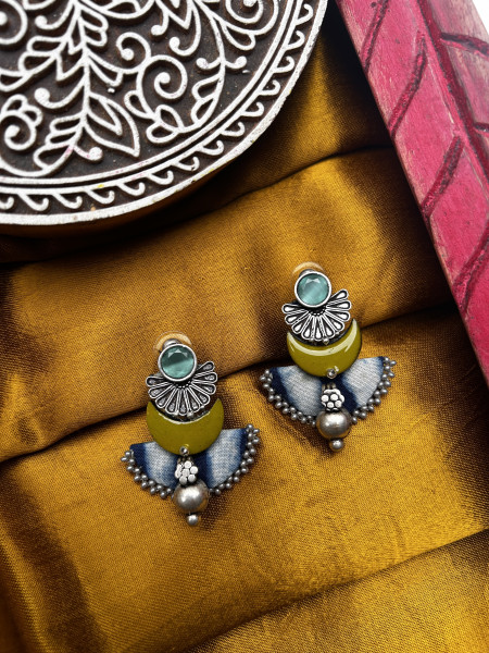 BRASS & FABRIC Handcrafted EARRINGS