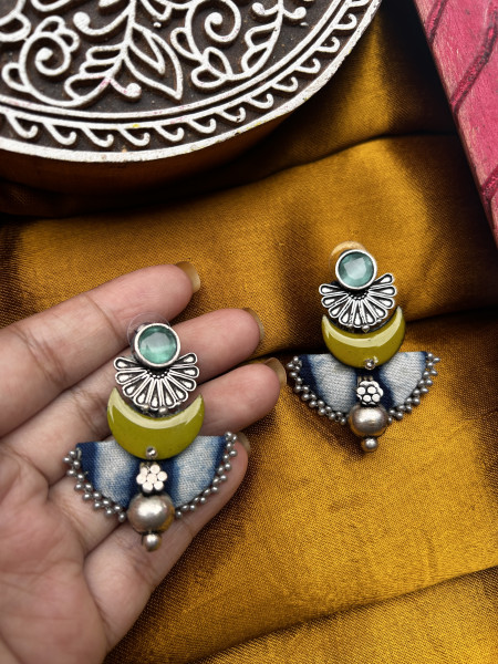 BRASS & FABRIC Handcrafted EARRINGS