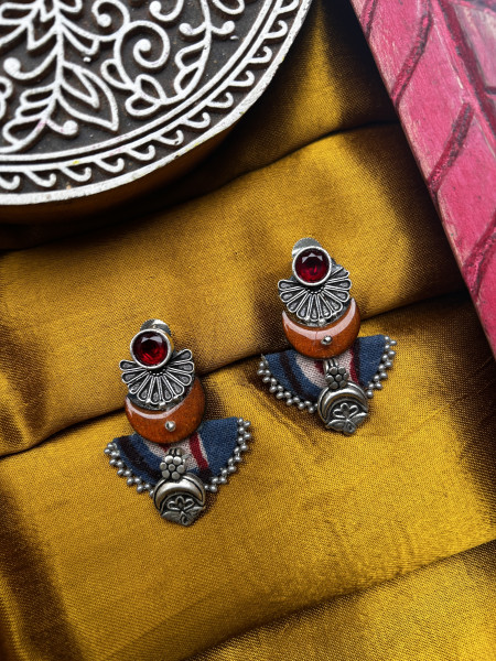 BRASS & FABRIC Handcrafted EARRINGS