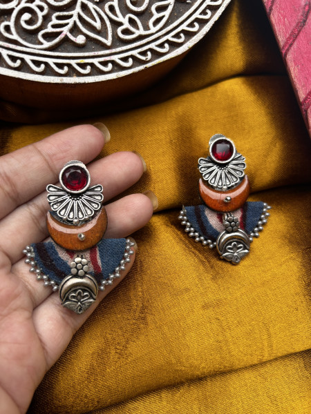 BRASS & FABRIC Handcrafted EARRINGS