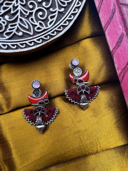 BRASS & FABRIC Handcrafted EARRINGS