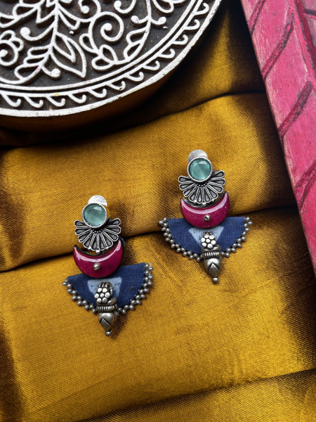 BRASS & FABRIC Handcrafted EARRINGS