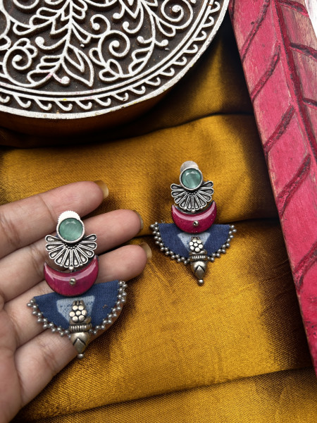 BRASS & FABRIC Handcrafted EARRINGS