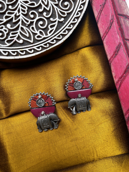 BRASS & FABRIC Handcrafted EARRINGS