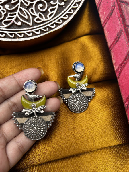 BRASS & FABRIC Handcrafted EARRINGS