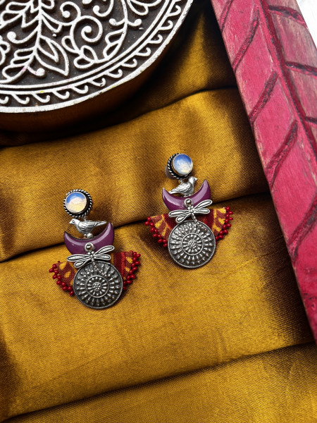 BRASS & FABRIC Handcrafted EARRINGS