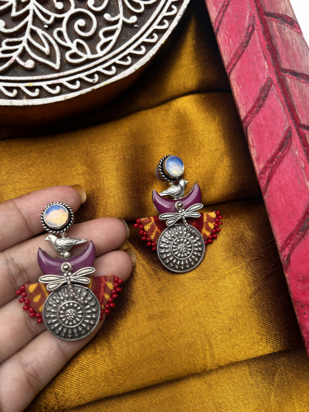 BRASS & FABRIC Handcrafted EARRINGS