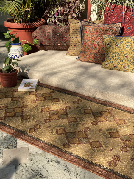 MULTI COLOUR WOOL & JUTE KILIM HAND WOVEN DURRIE