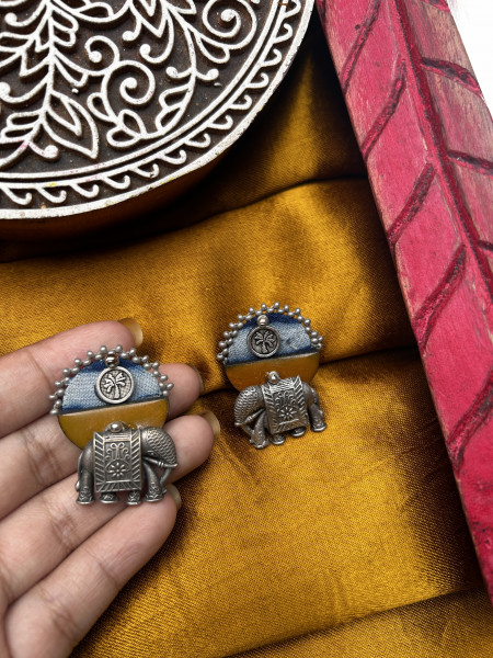 BRASS & FABRIC Handcrafted EARRINGS