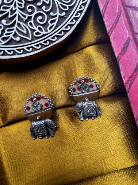 BRASS & FABRIC Handcrafted EARRINGS