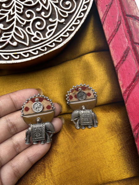 BRASS & FABRIC Handcrafted EARRINGS