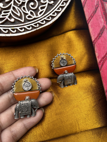 BRASS & FABRIC Handcrafted EARRINGS