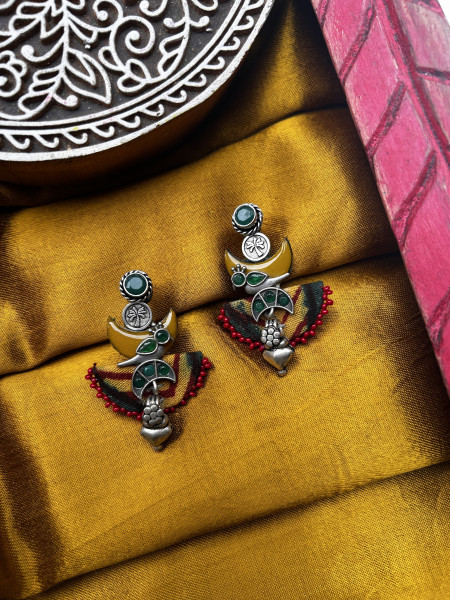 BRASS & FABRIC Handcrafted EARRINGS