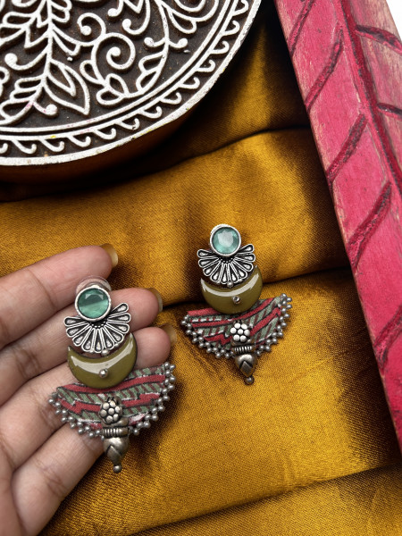 BRASS & FABRIC Handcrafted EARRINGS