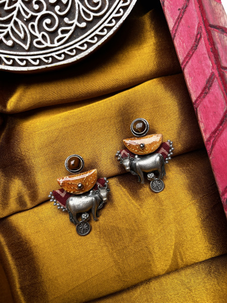 BRASS & FABRIC Handcrafted EARRINGS