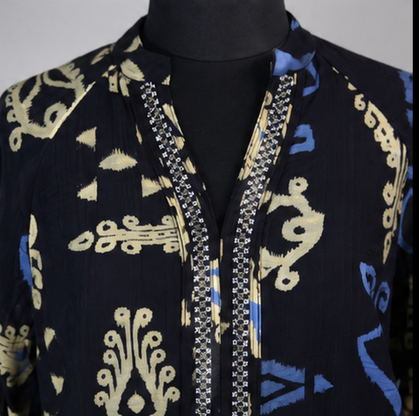Women’s Navy Printed Tunic Top | Brunch, Travel,  Smart  & Evening Casual