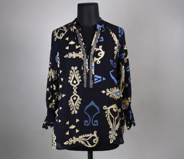 Women’s Navy Printed Tunic Top | Brunch, Travel,  Smart  & Evening Casual