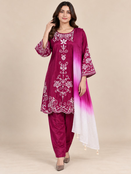 Image of Ruby Bloom Embroidered Co-ord Set