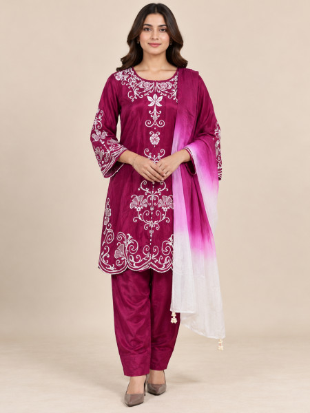 Ruby Bloom Embroidered Co-ord Set