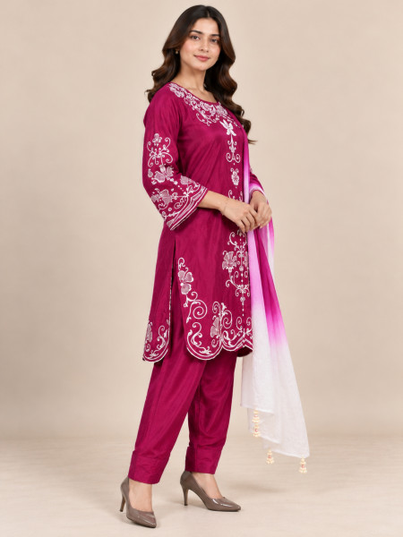 Ruby Bloom Embroidered Co-ord Set
