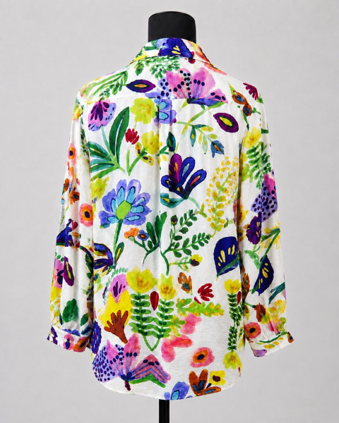Multicolour Floral Printed Relaxed Shirt Top