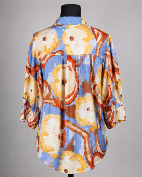 Multicolour Abstract Printed Cotton Mul Shirt Top