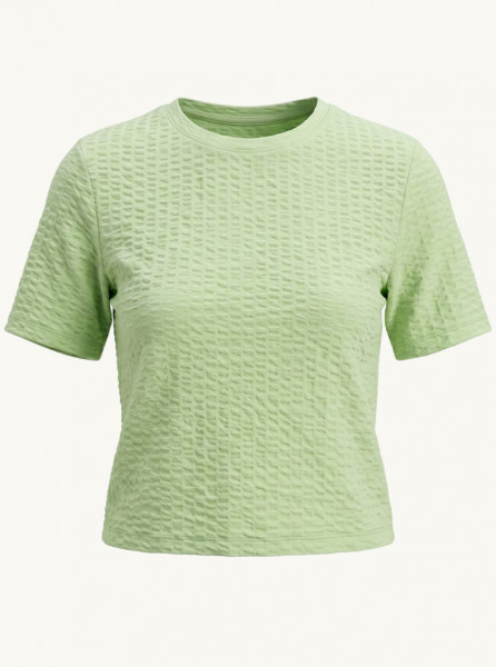 Women's Mint Green Textured Short Sleeve Top