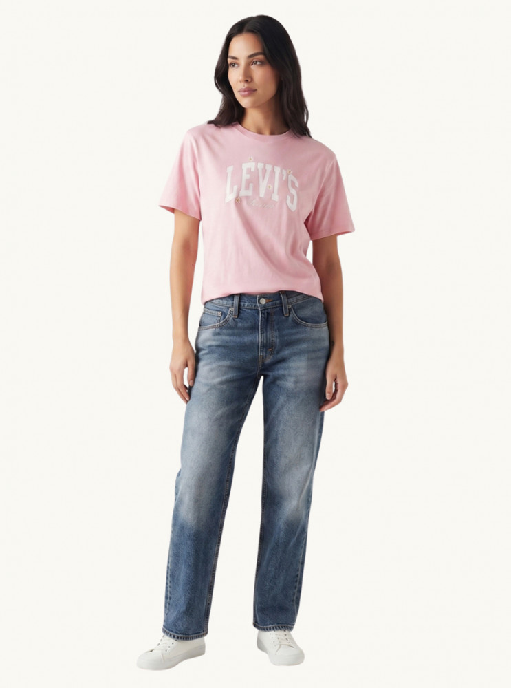 Image of Women's Pink Graphic Print Crew Neck T-Shirt