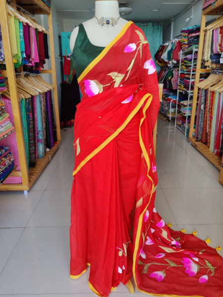 Handpainted Mul Saree