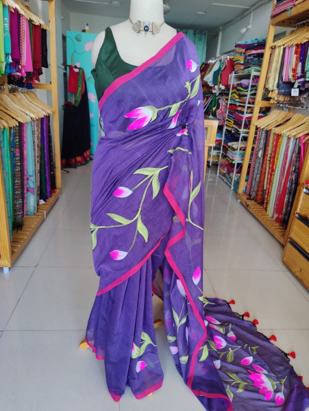 Handpainted Mul Saree