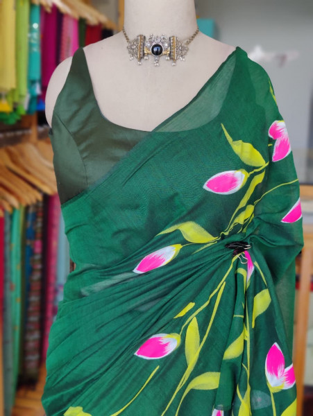 Handpainted Mul Saree
