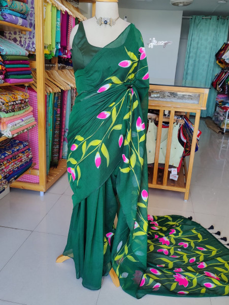 Handpainted Mul Saree