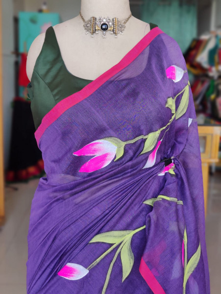Handpainted Mul Saree