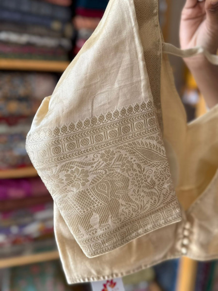 RUST Colour TISSUE SAREE with Free Size Red Blouse