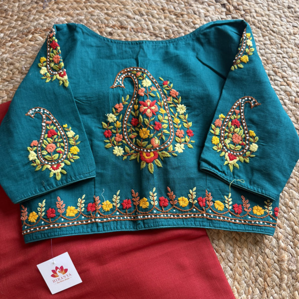 Cotton Saree with handwork Blouse