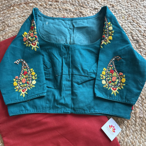 Cotton Saree with handwork Blouse