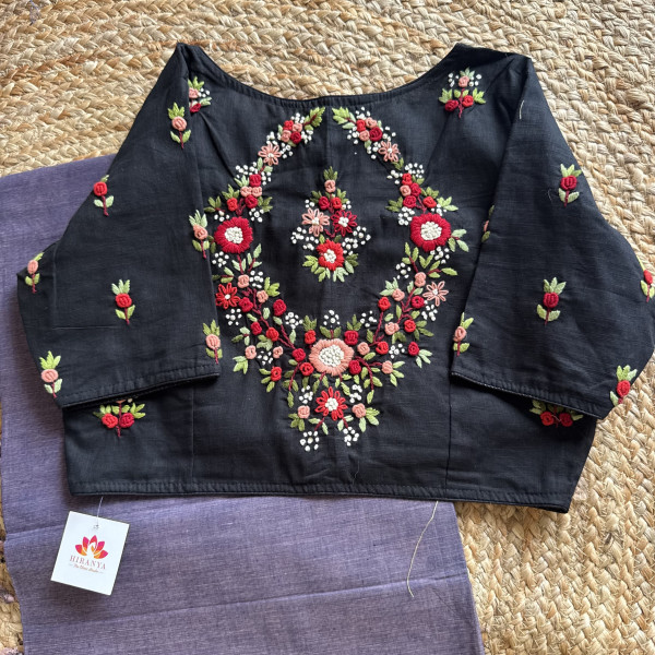 Cotton Saree with Handwork Blouse