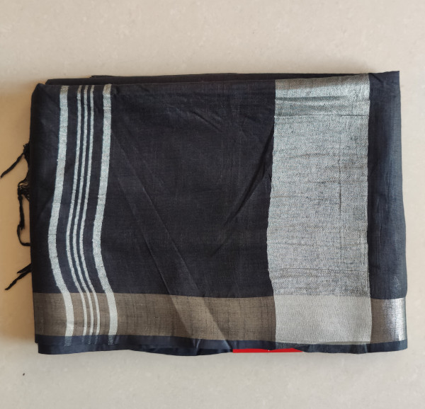 Art Cotton Saree - Black