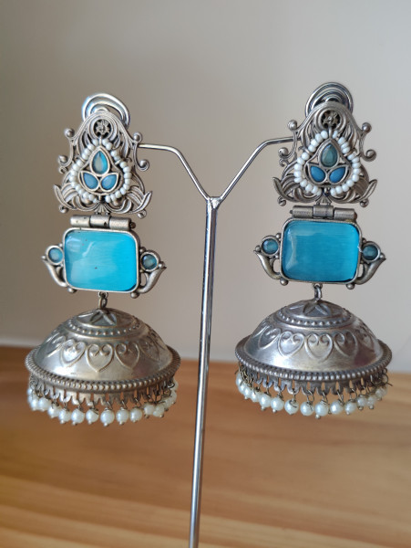 Blue Stone Jhumka