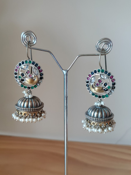 Peacock Jhumka Multicolour