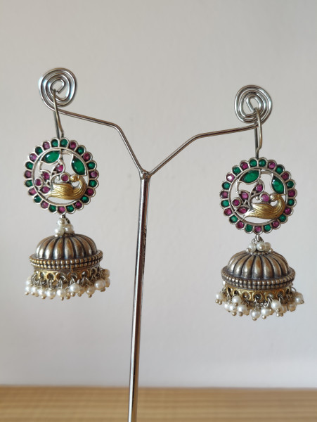 Peacock Jhumka Multicolour