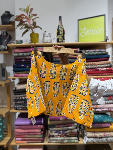 Stretchable Blouse - Yellow -Free Size 40 to 44