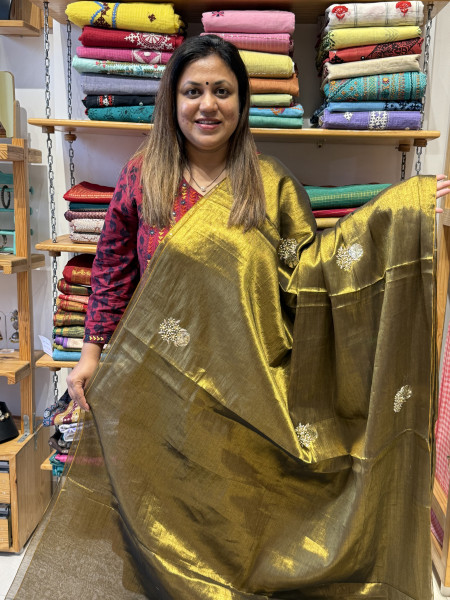 Tissue Mul Zardosi Saree