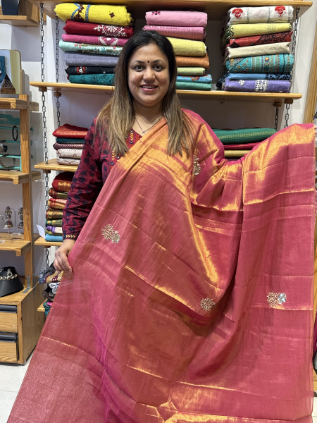 Tissue Mul Zardosi Saree
