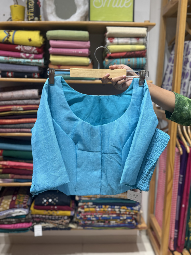 Image of Stretchable Blouse SKY BLUE - Size 40 to 44